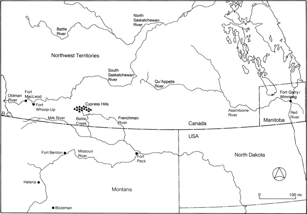 map of Cypress Hills region